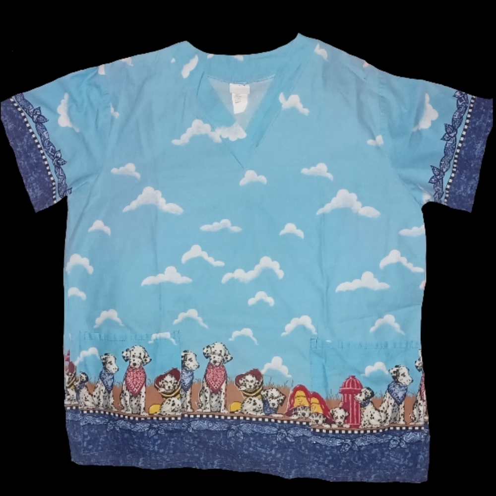 💵 Rodeo Queen Scrub Top with Dalmatians